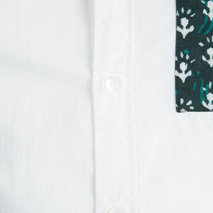 Pre Owned Burberry Brit White Cotton Contrast Pocket Detail Long Sleeve Owen Shirt S