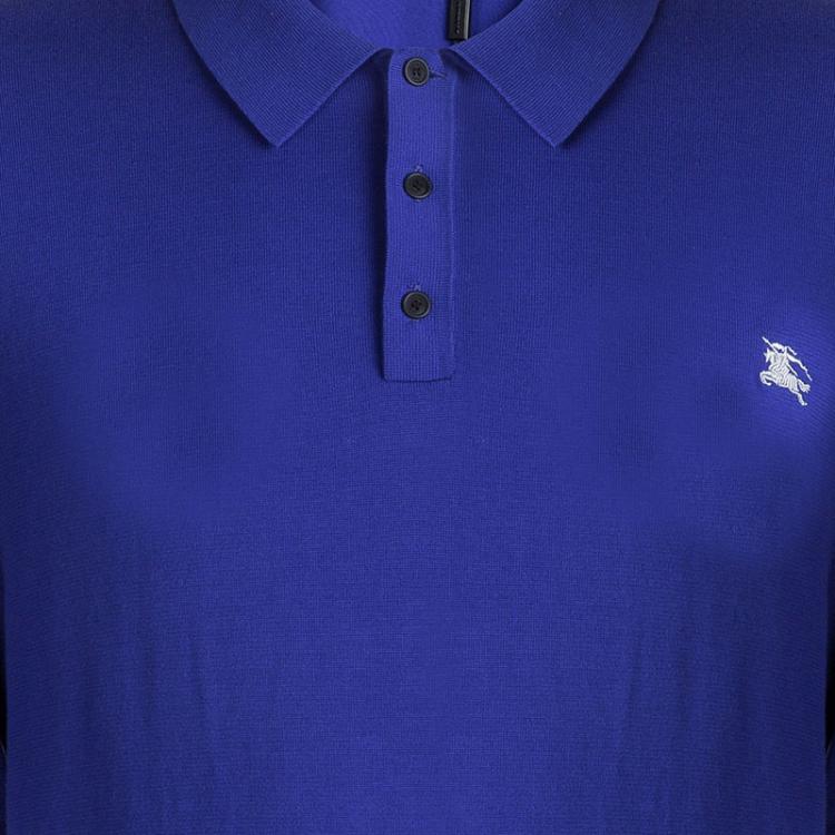 Pre Owned Burberry Brit Bright Lapis Blue Polo T-Shirt  XXL
