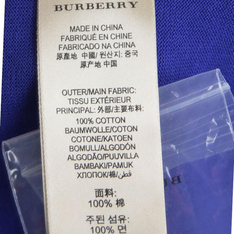 Pre Owned Burberry Brit Bright Lapis Blue Polo T-Shirt  XXL