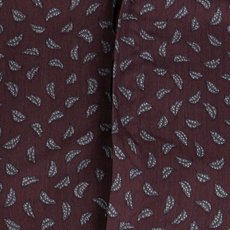 Pre Owned Burberry London Burgundy Leaf Printed Long Sleeve Button Front Shirt S