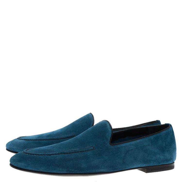 مملوكة مسبقًا Burberry Blue Suede Dalwood Loafers Size 44