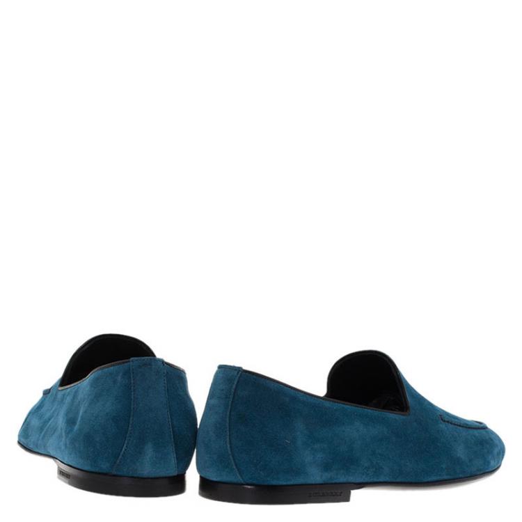 مملوكة مسبقًا Burberry Blue Suede Dalwood Loafers Size 44