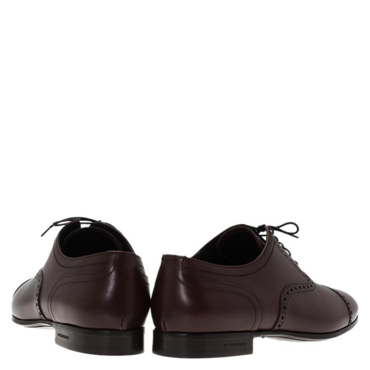 Pre Owned Burberry Brown Brogue Leather Markwell Lace Up Oxfords Size 43