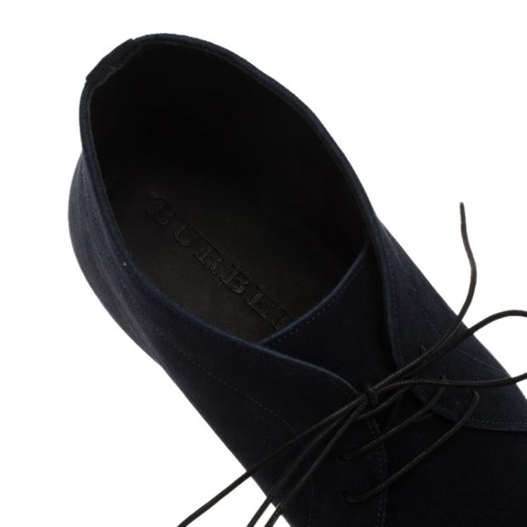 Pre Owned Burberry Denim Blue Suede Bexton Desert Boots Size 44