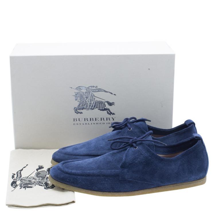 Pre Owned Burberry Blue Suede Tobias Loafers Size 44