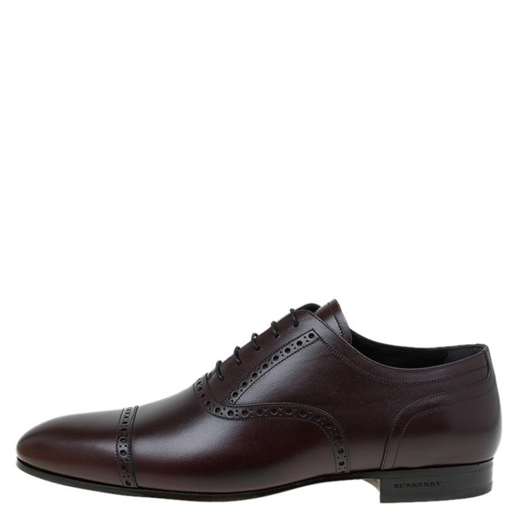 Pre Owned Burberry Brown Brogue Leather Markwell Lace Up Oxfords Size 44
