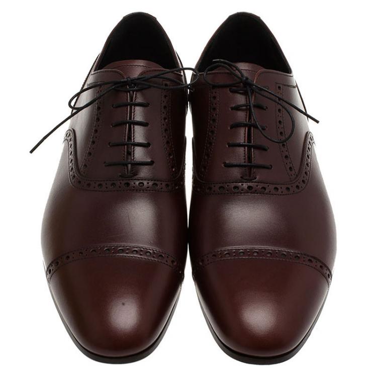 Pre Owned Burberry Brown Brogue Leather Markwell Lace Up Oxfords Size 44