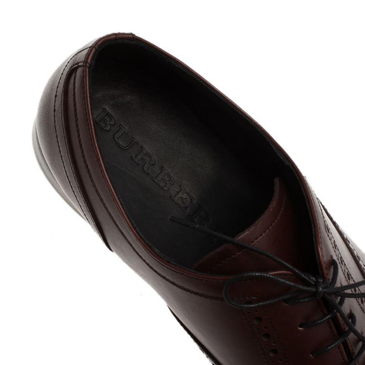 Pre Owned Burberry Brown Brogue Leather Markwell Lace Up Oxfords Size 44