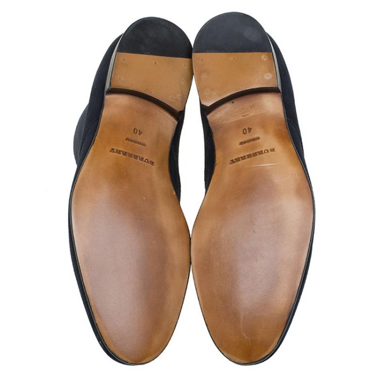 Pre Owned Burberry Navy Blue Suede Bexton Desert Boots Size 40