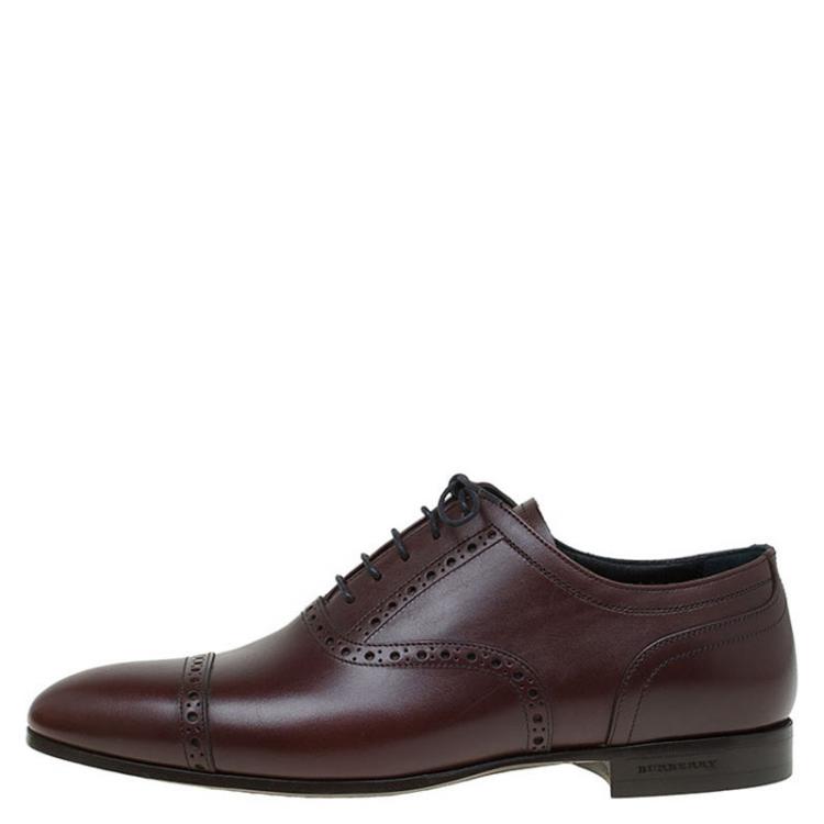 Pre Owned Burberry Brown Brogue Leather Markwell Lace Up Oxfords Size 40