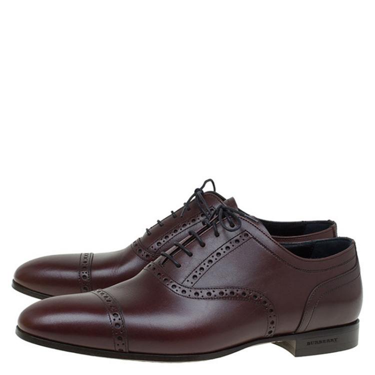 Pre Owned Burberry Brown Brogue Leather Markwell Lace Up Oxfords Size 40