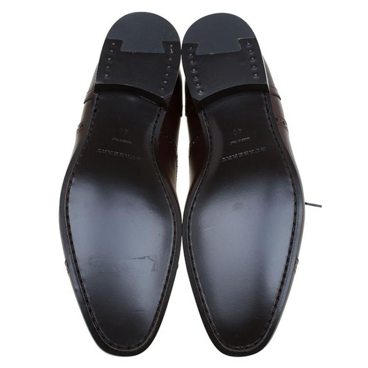 Pre Owned Burberry Brown Brogue Leather Markwell Lace Up Oxfords Size 40