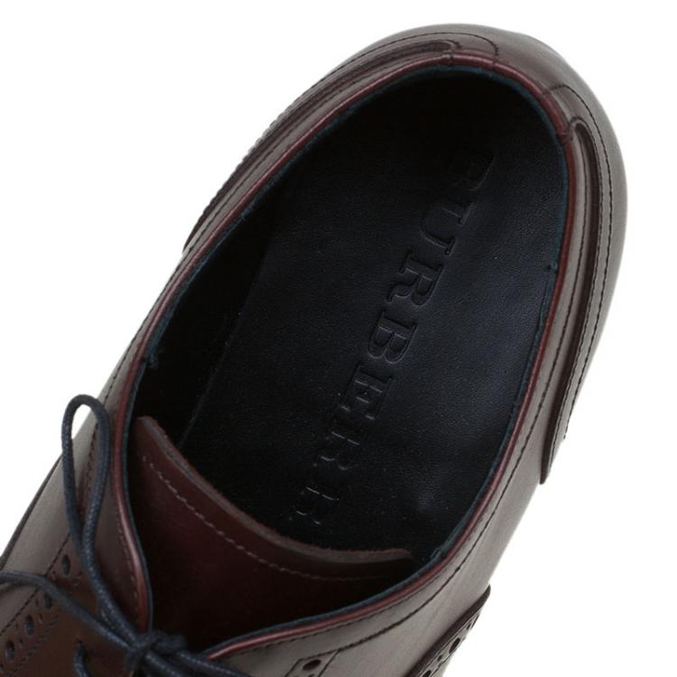 Pre Owned Burberry Brown Brogue Leather Markwell Lace Up Oxfords Size 40