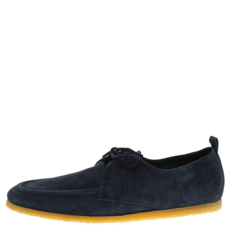 Pre Owned Burberry Navy Blue Suede Tobias Loafers Size 44