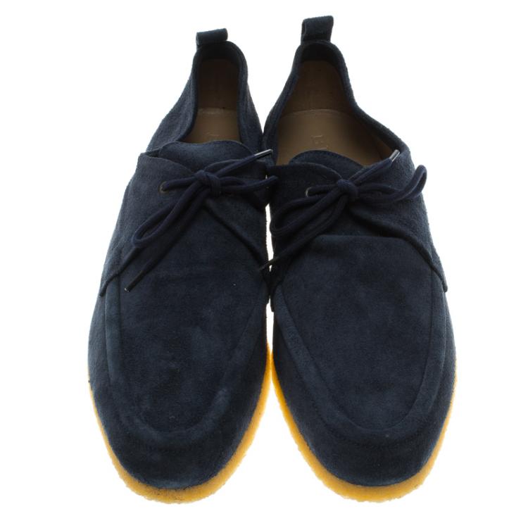 Pre Owned Burberry Navy Blue Suede Tobias Loafers Size 44