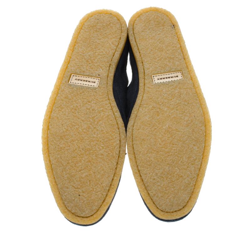 Pre Owned Burberry Navy Blue Suede Tobias Loafers Size 44