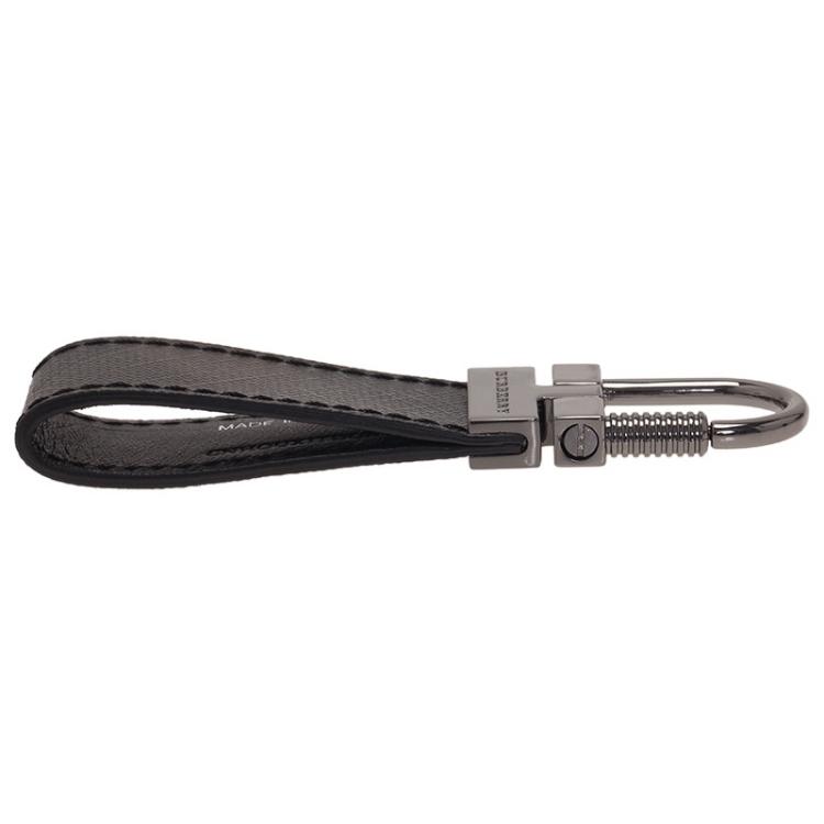 Pre Owned Burberry Black Novacheck Keychain