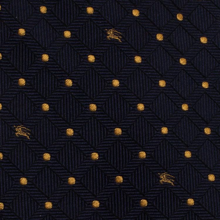 Pre Owned Burberry Blue Polka Dot Silk Tie