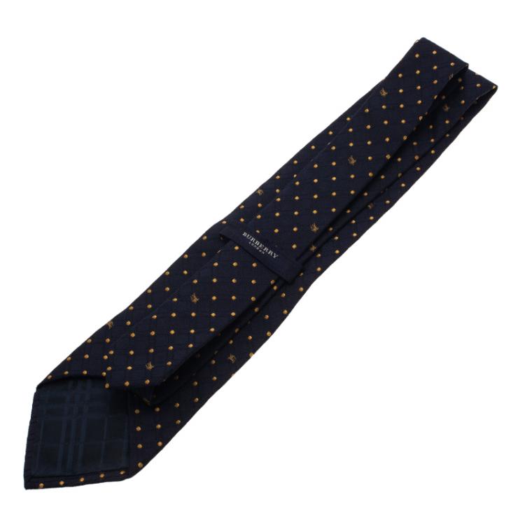 Pre Owned Burberry Blue Polka Dot Silk Tie