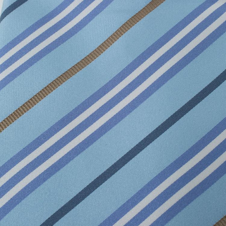 Pre Owned Burberry Blue Silk Striped Tie