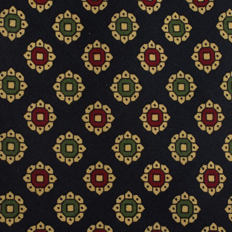 مملوكة مسبقًا Burberry Dark Blue Floral Print Silk Tie