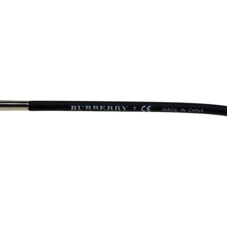 Pre Owned Burberry Matte Black and Gold Aviators