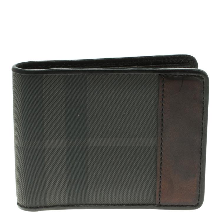 Burberry Vintage Check Zipped Card Case in Grey for Men