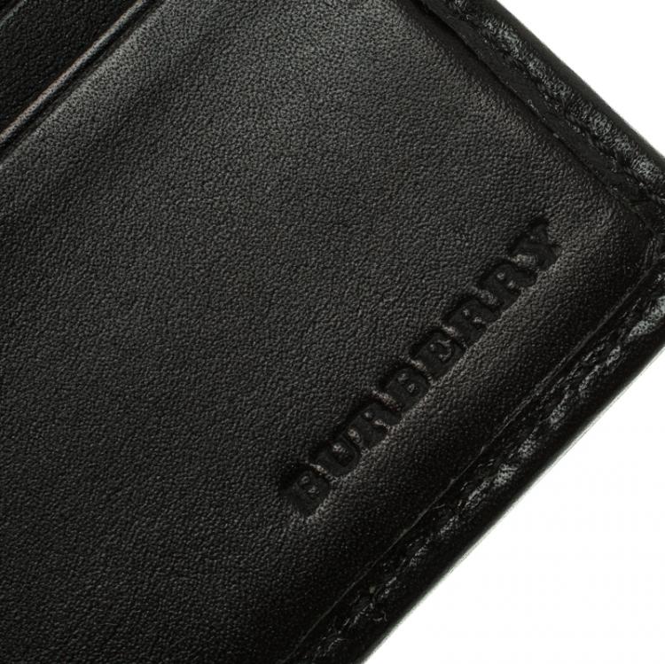 Pre Owned Burberry Dark Grey Smoked Check PVC Bifold Wallet