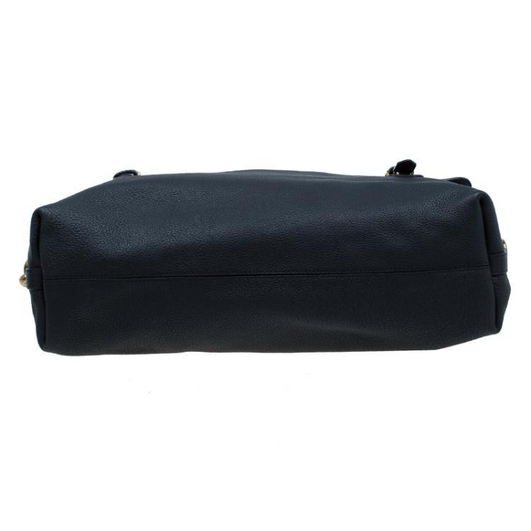 Pre Owned Burberry Black Leather Messenger Bag