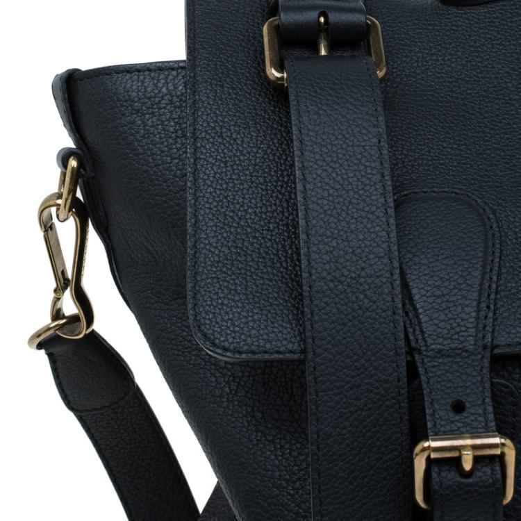Pre Owned Burberry Black Leather Messenger Bag