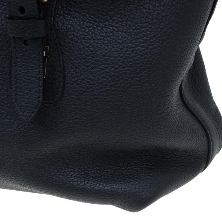 Pre Owned Burberry Black Leather Messenger Bag