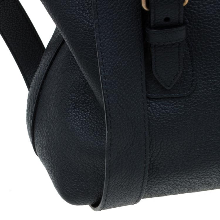 Pre Owned Burberry Black Leather Messenger Bag