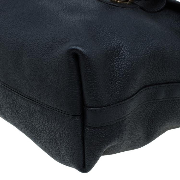 Pre Owned Burberry Black Leather Messenger Bag