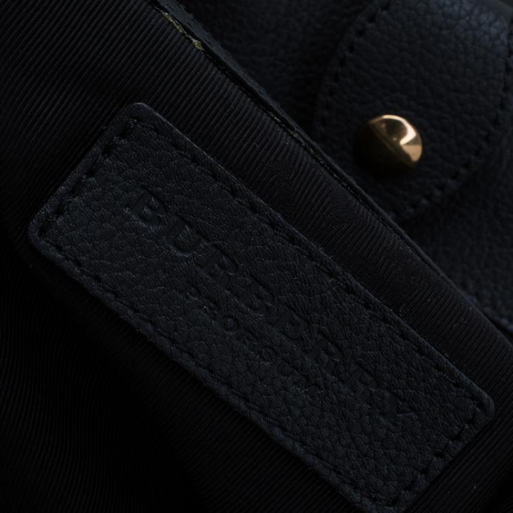 Pre Owned Burberry Black Leather Messenger Bag