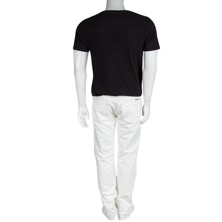 Pre Owned Burberry London White Regular Fit Steadman Jeans L