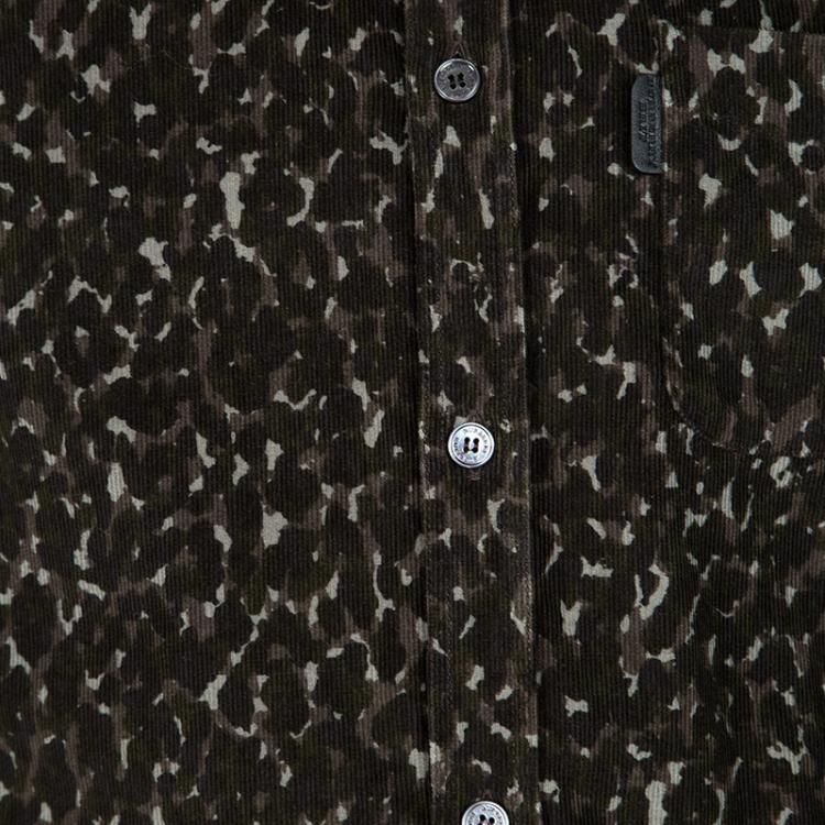 مملوكة مسبقًا Burberry Green Camouflage Print Long Sleeve Button Front Corduroy Shirt L