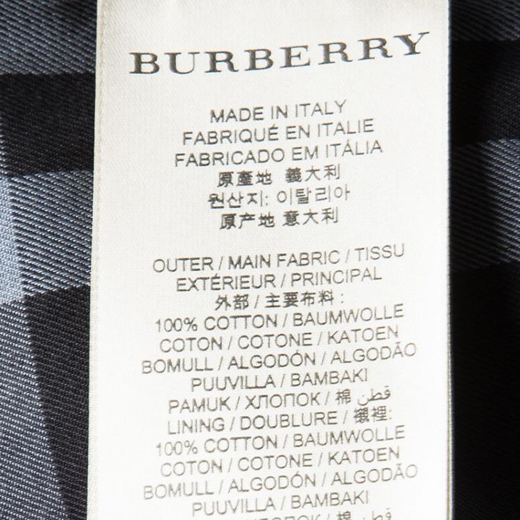Pre Owned Burberry London Two Tone Leather Trim Detail Double Breasted Belted Trench Coat L