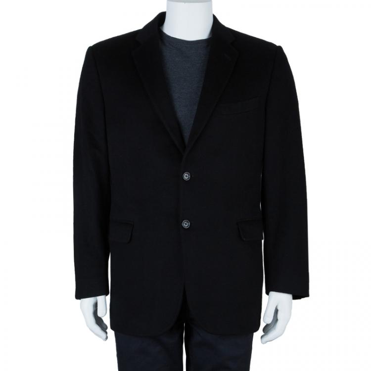 Pre Owned Burberry Men's Black Wool Blazer L