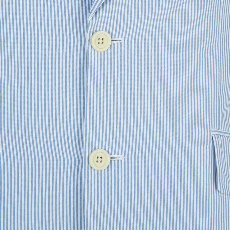 Pre Owned Burberry London Men's White and Light Blue Striped Men's Blazer L