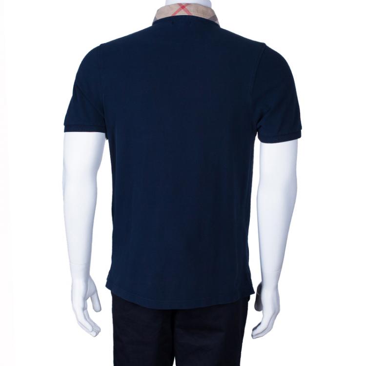 Pre Owned Burberry Men's Navy Blue Polo Shirt L