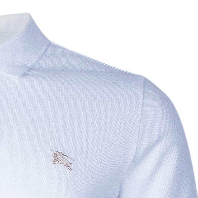 Pre Owned Burberry Men's White Cotton Polo Shirt M