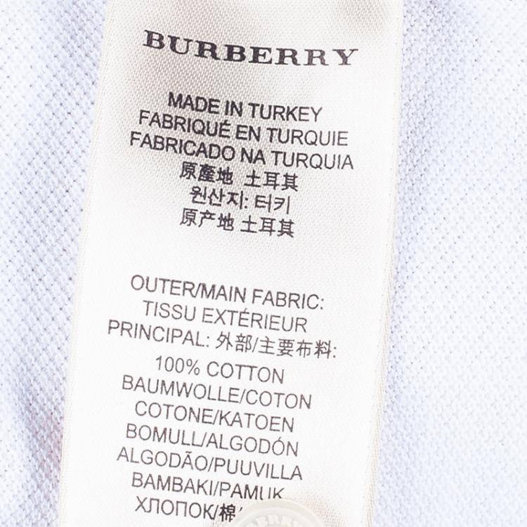 Pre Owned Burberry Men's White Cotton Polo Shirt M