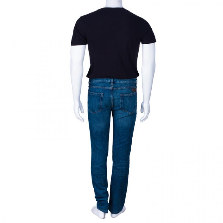 Pre Owned Burberry Men's Blue Distressed Denim Jeans S/M