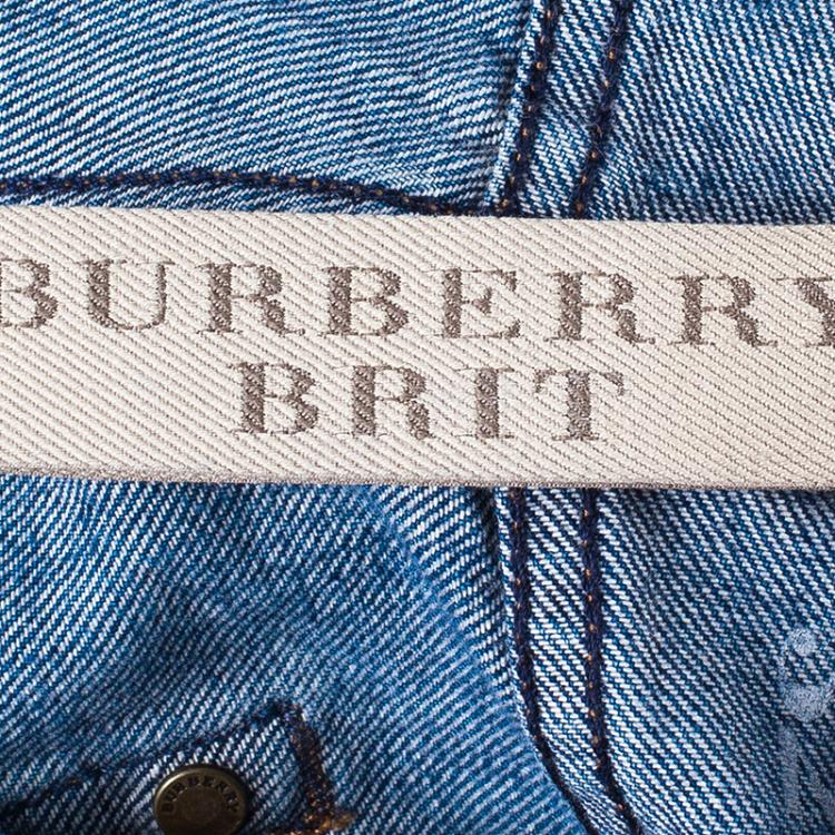 Pre Owned Burberry Men's Blue Distressed Denim Jeans S/M