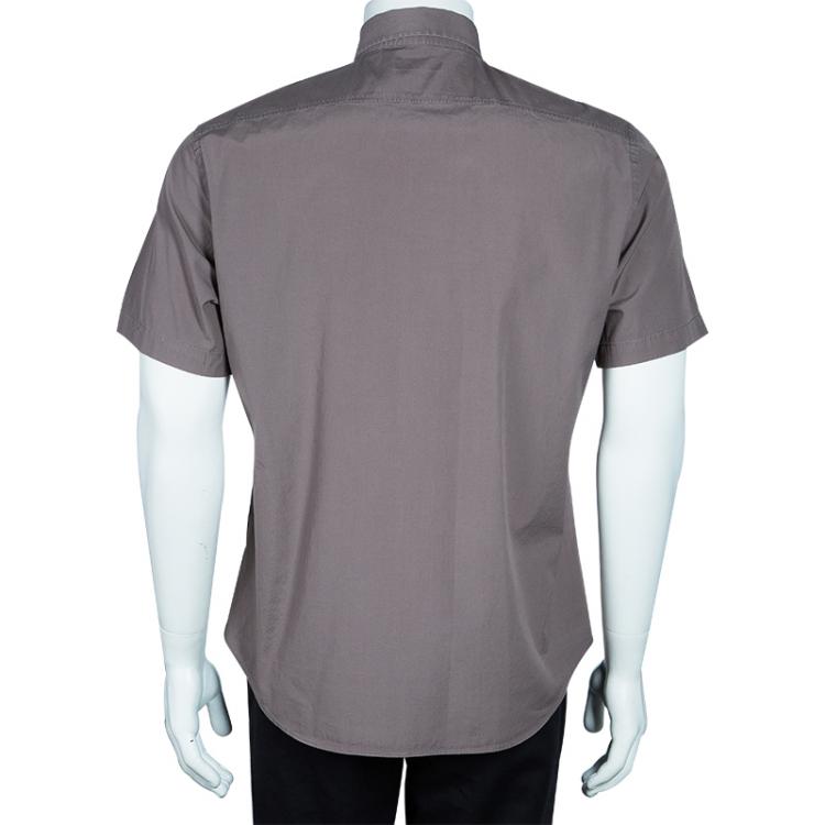Pre Owned Burberry Brit Men's Grey Short Sleeve Shirt L