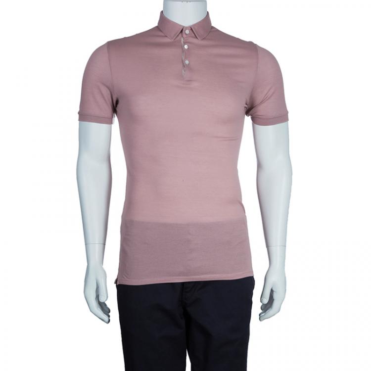 Pre Owned Burberry Men's Mauve Polo Shirt S