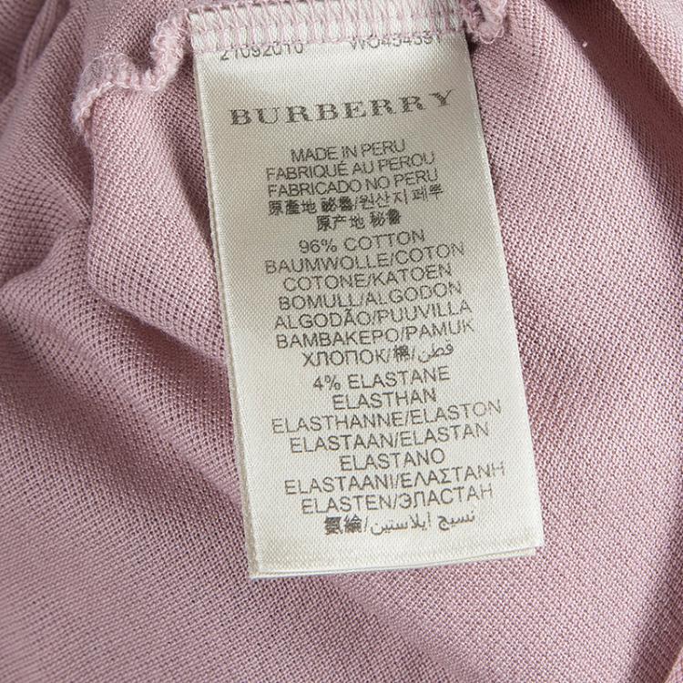 Pre Owned Burberry Men's Mauve Polo Shirt S