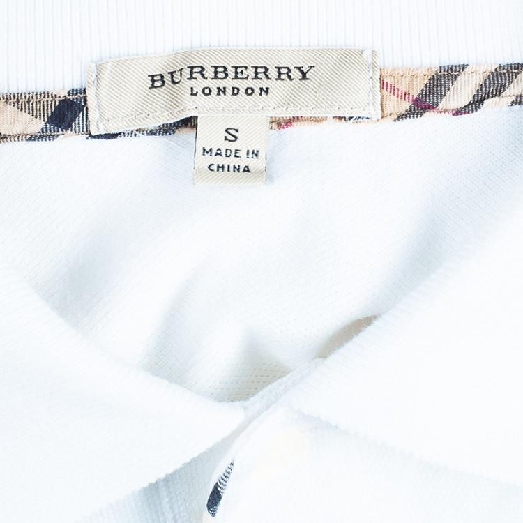 Pre Owned Burberry Men's White Polo Shirt S