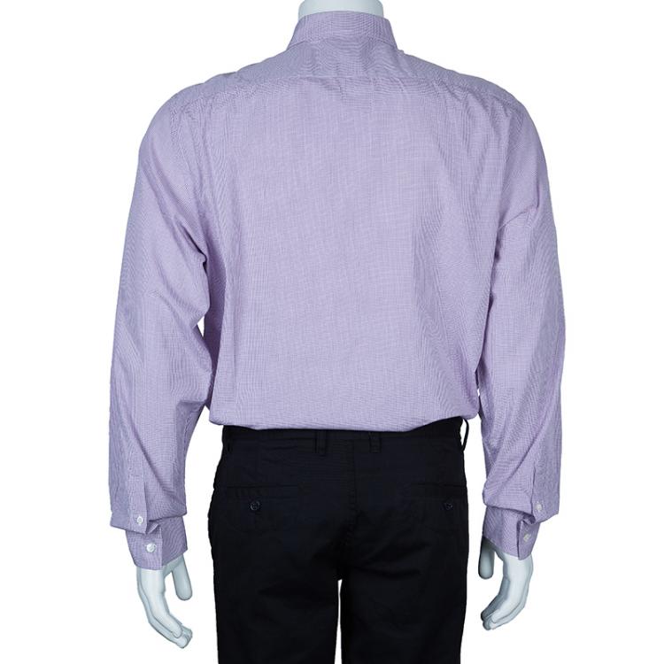 Pre Owned Burberry Men's Purple Check Shirt L