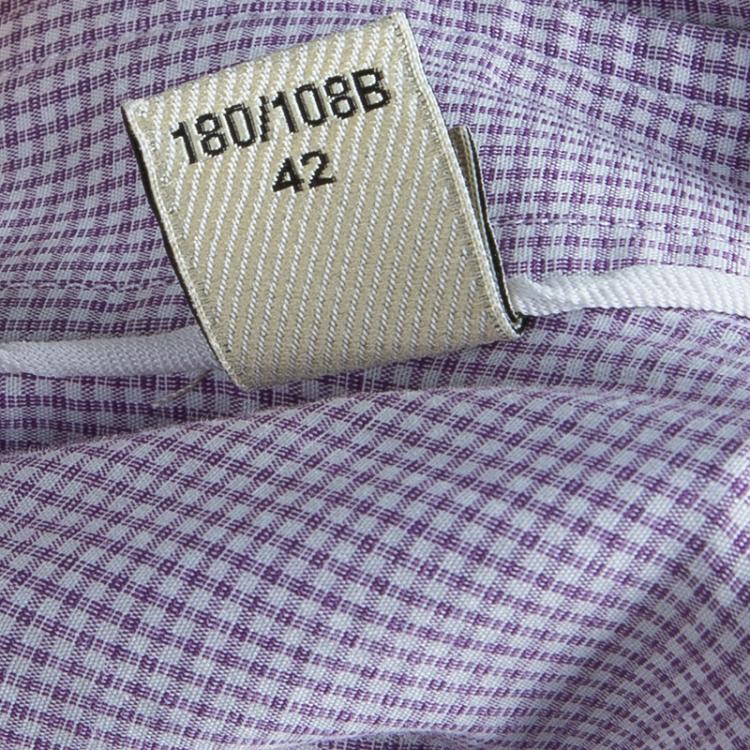 Pre Owned Burberry Men's Purple Check Shirt L
